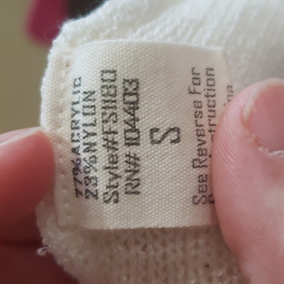 Fifty Street s crewneck open knit mesh arm bands cross stitch front ribb… cross - Picture 6 of 7